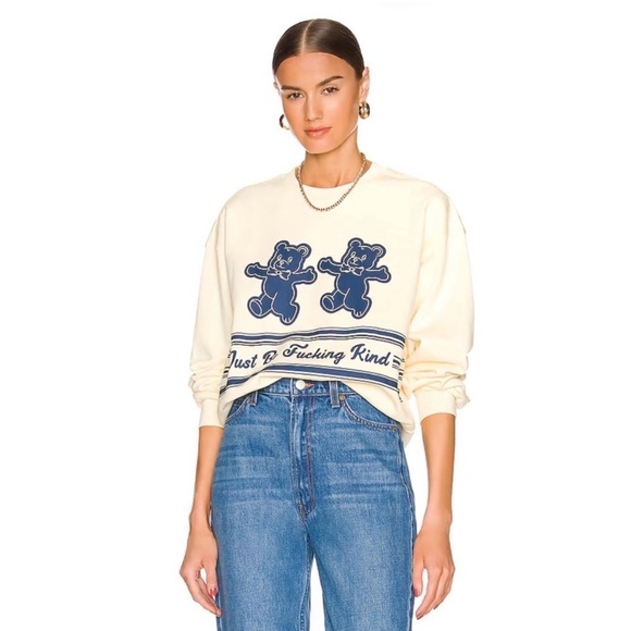 REVOLVE Just Be Fuc*ing Kind Sweatshirt in Cream The Mayfair Group - Picture 2 of 5